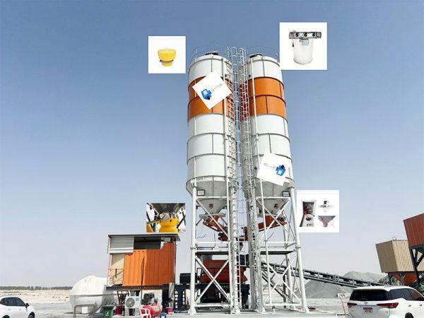 Cement silo and screw conveyors